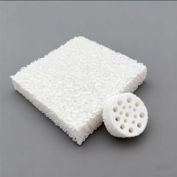 Round Square Foundry Alumina Ceramic Foam Filter with 80-90% Porosity and High Temperature Resistance