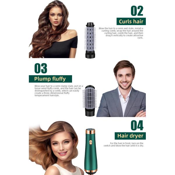 Rotating Detachable Hot Air Hair Dryer And Volumizer Multifunctional