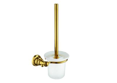 Cromo acabamento de banheiro porta escova de banheiro base de metal sólido de ouro