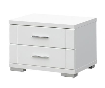 simple modern white painted nightstand with 2drawers #35