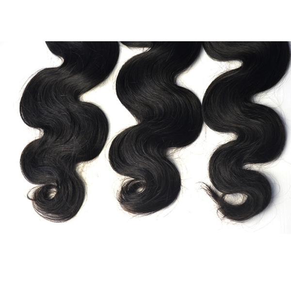 Color 1B Body Wave Peruvian Human Hair Extensions With Unprocessed