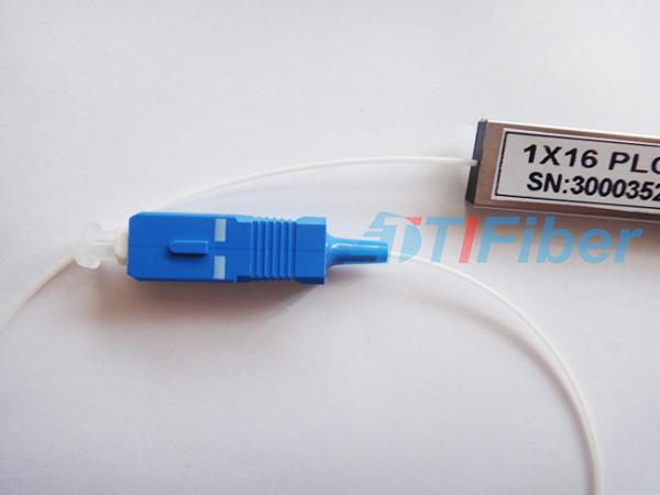 tipo de aço mini divisor do tubo 1X16 do PLC da fibra ótica com o conector do SC/APC