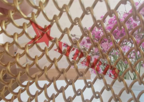 Aluminum Chain Link Metal Mesh Curtain Copper Color For Decorative Room Divider