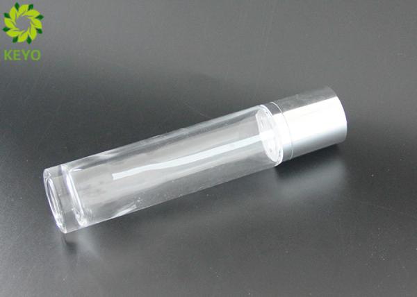 Round Clear Glass Lotion Dispenser Bottle 120ml With Silver Color Plastic Pump