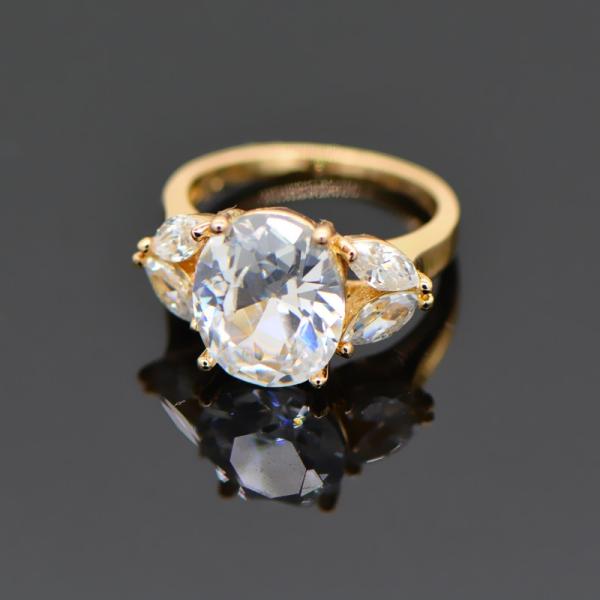 New trendy AAA+ Swiss Cubic Luxury Zircon crystal ring 18k gold plating jewelry gift