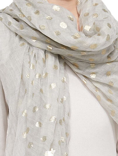 Polka-Dot Metallic Wool Scarf