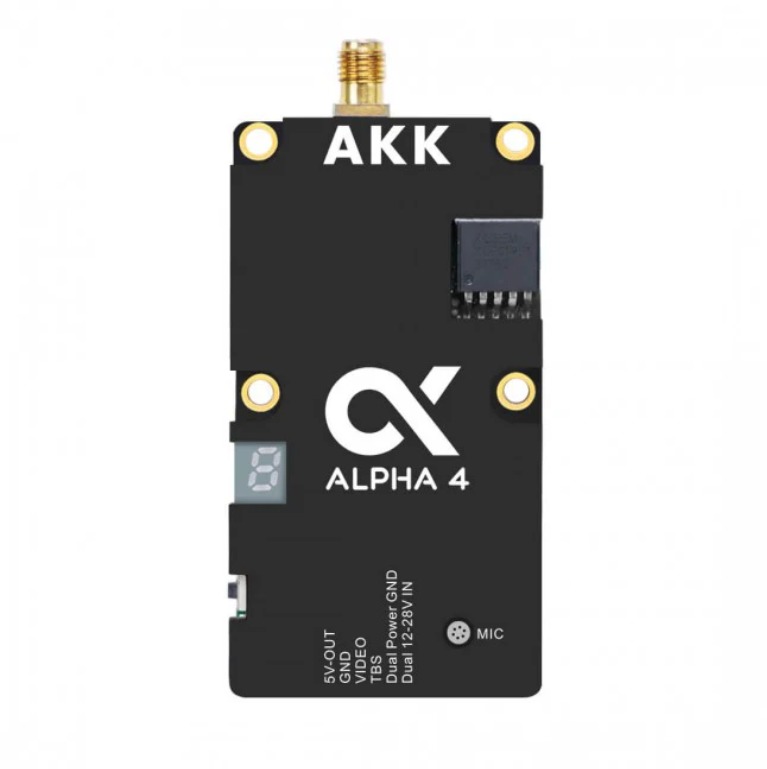 AKK Alpha 4 4W VTX-5.8GHz 80CH 1w/2w/3w/4w Power Switchable Smart Audio FPV Video Transmitter for Drones Accessories