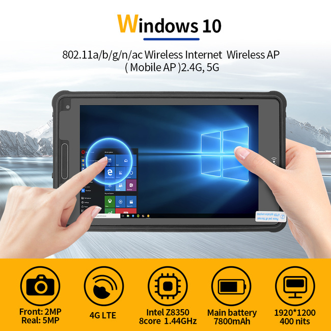 Win Rugged Tablet 8 Inch Supports Field Service Equipment Checks and Site Reports