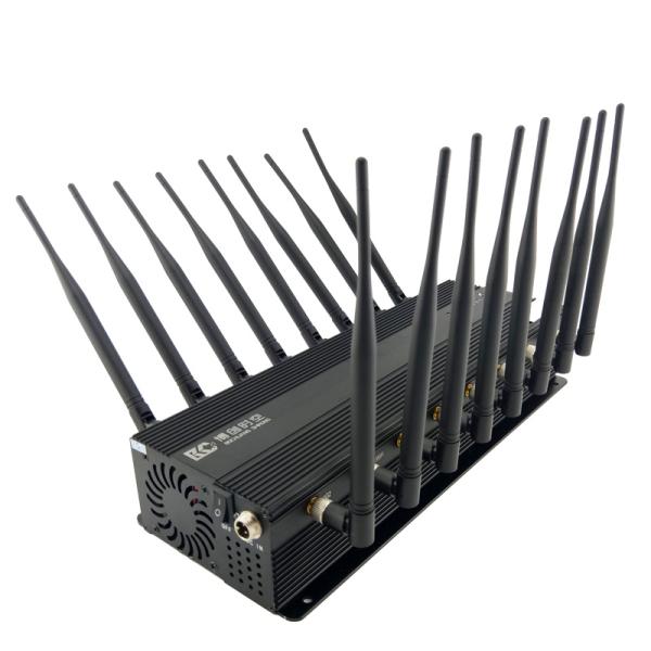 16 antenna mobile Signal Jammer 2G / 3G / 4G / VHF / LoJack desktop shield high power mobile phone signal jammer