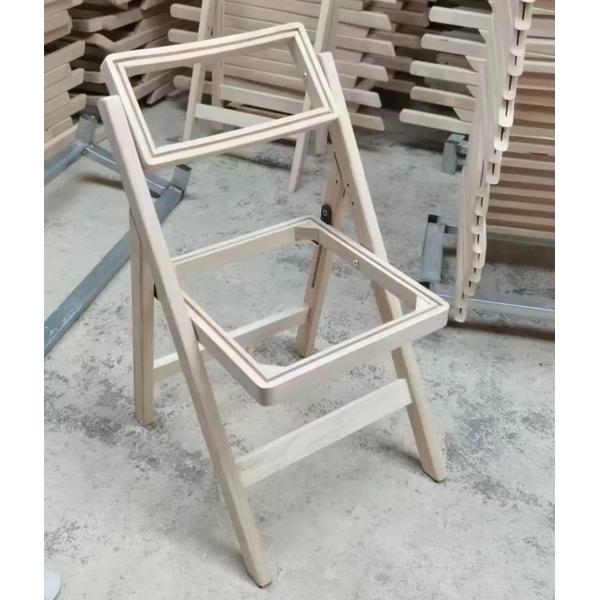 Restaurant Folding Outdoor Wicker Dining Chairs Wooden Frame Rattan Side Chair