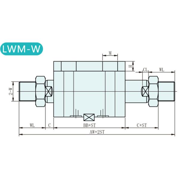 Бортовой коллекторный тип скважина БЕГСТВА LWM штанги конца гидравлического цилиндра одиночная 32mm