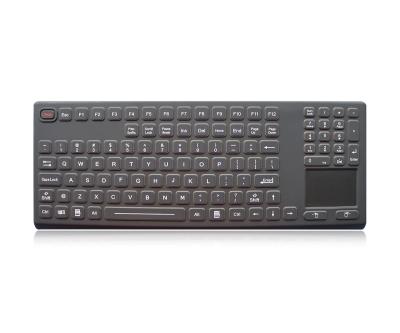 Teclado industrial de silicone à prova d'água 108 teclas teclado médico de mesa com touchpad