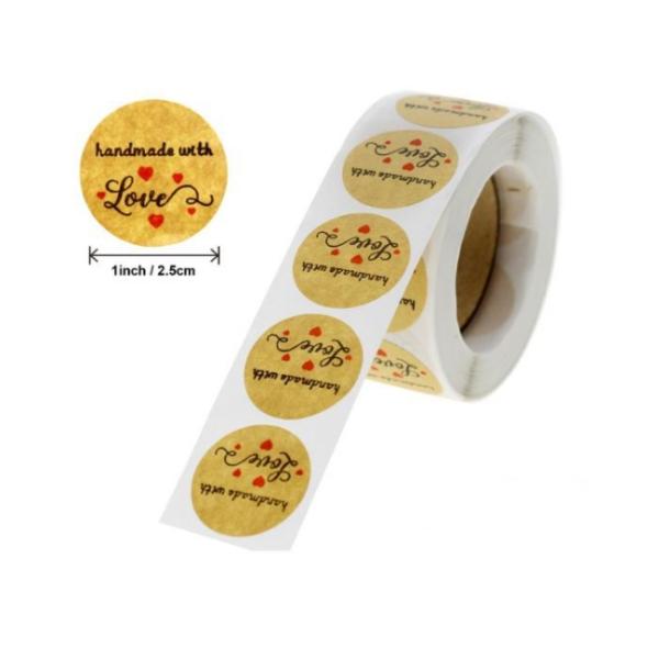 PS Version Printing Kraft Paper Custom Sticker Labels 0.04mm For Bakery Decoration
