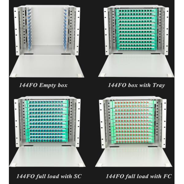 19'' 144 Core Fiber Optic Distribution Box with Steel Material for Secure Fiber Protection