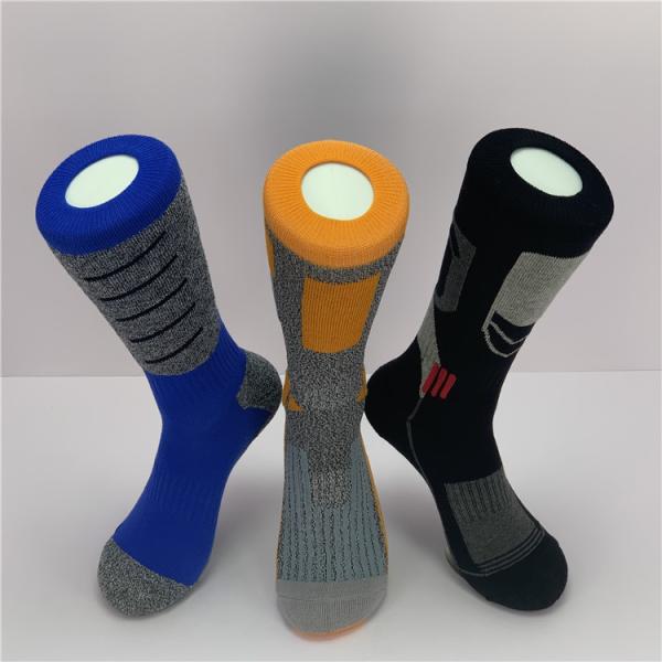 Breathable Sport Long Socks for Men Thick Anti Slip Sports Socks in Orange