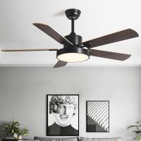 Ventilador de techo LED de 52 pulgadas de motor DC de madera sólida de 5 cuchillas