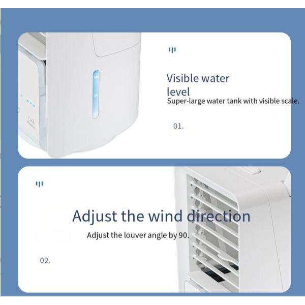 Portable 4000mAh Air Fan Cooler Mini Power Supply 9W Small Air Conditioners For Home Rechargeable