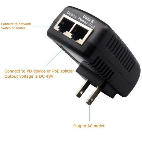 48V 0.5A Wall Plug POE Injector Ethernet Adapter for IP Phone/CCTV IP Camera Power Supply US EU UK AU