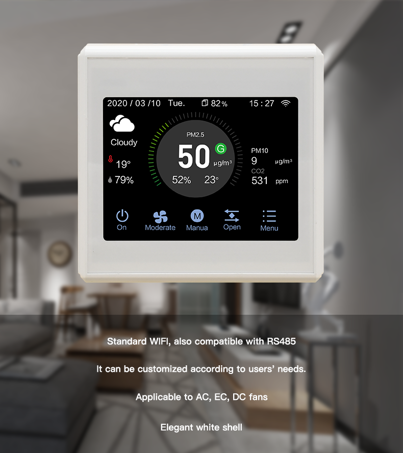 IoT Smart Air Quality Controller with WiFi Remote Fresh Air System Management