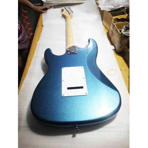 Metal blue color solid body white pickguard maple fretboard Elite electric guitar