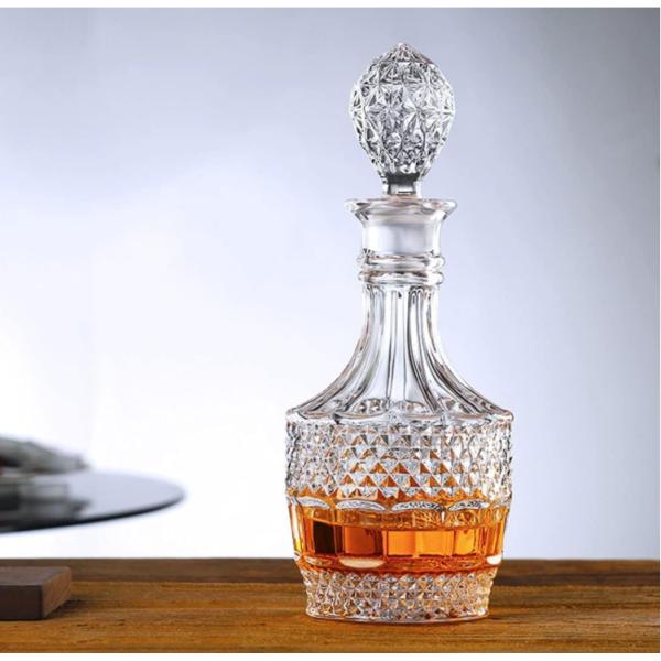 Современный винный декантер Прозрачное стекло Оконченный декантер Стекло кристаллов Виски декантер Подарок