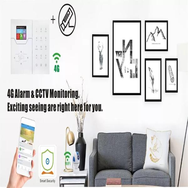 Glomarket 4G/WIFI Gsm IP Network Home Alarm Security System Wireless Anti Theft Tuya Smart Home With Motion Detector