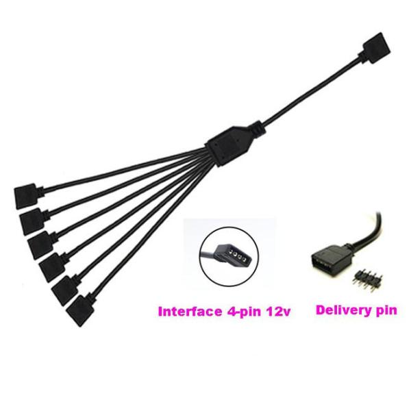 Motherboard RGB Interface Hub Extension Cable 4pin 12V ARGB Fan Cable