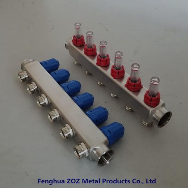 Manifolds for Underfloor Heating System , Stainless Steel Manifold Flow Meter Valve