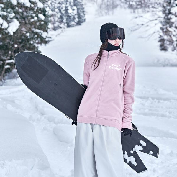 Unisex Polar Fleece Zip Up Mid Layer Jacket for Ski Outdoor
