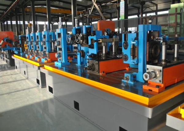 Straight Seam High Frequency Erw Pipe Milling Machine , Worm Gearing Max.80m / min