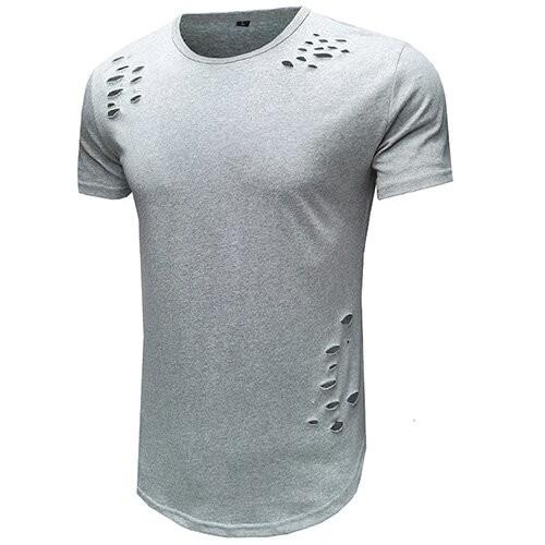 OEM maufactory  Summer Round Collar Solid Color T Shirt Male Loose Short Sleeve