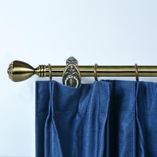 Anti Brass Iron Curtain Rod Set Retro Classical Curtain Finials Window Decoration