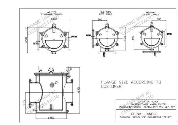 China Supplier Marine Main Sea Water Filter-Marine Sea Water Strainers-Marine Basket Type Sea Water Straiern