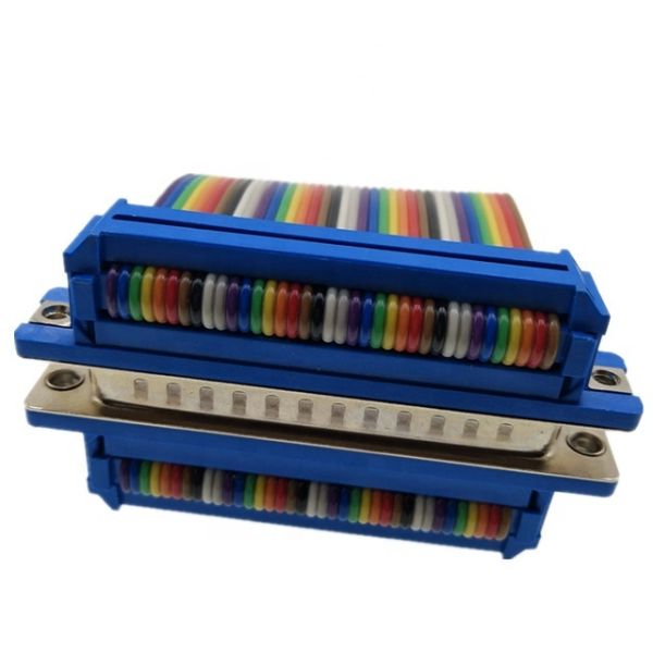 37Pin D-SUB Flat Ribbon Cable with Gold-plated Connector and Customizable Length DB37 PIN Connector Cable Assembly
