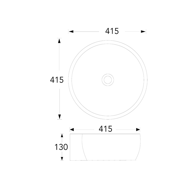 Bathroom Round Vessel Sink Stain Resistant White Vessel Sink Modern Orin ORA361 For Bathroom