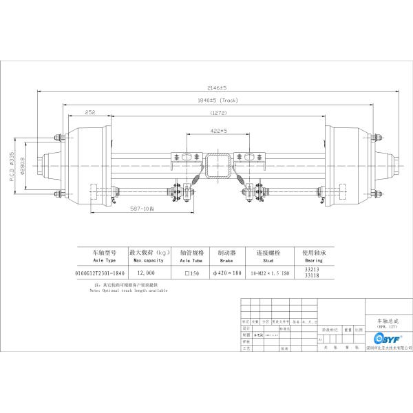 Цапфа барабанчика луча 1840MM цапф запасной части трейлера BPW 12T квадратная внутренняя