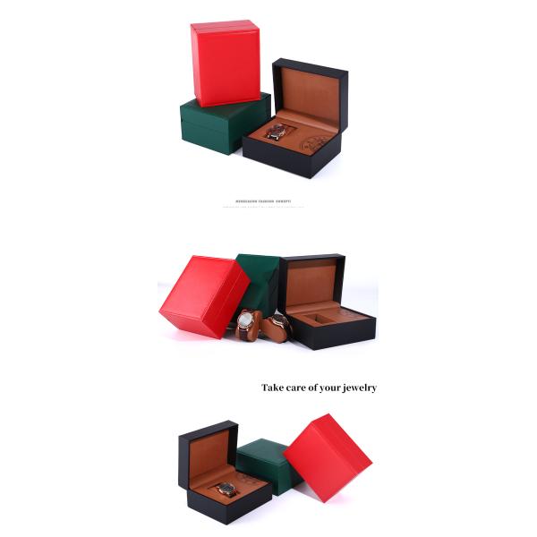 Impression interne accrocheuse de faux cuir de luxe boîte d'emballage de montres pour cadeau
