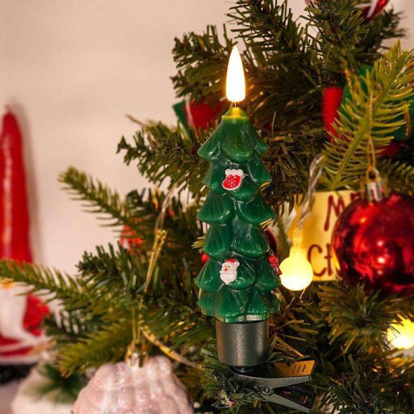 Battery Operated Christmas Tree LED Candles Clip on Flameless Christmas Tree Candles Cordless