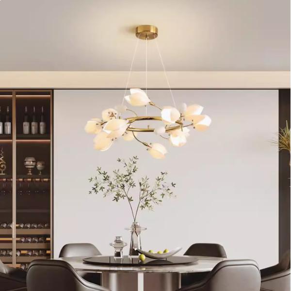 Flower Big Chandelier Interior Designer Ceramic Pendant Lamp Home Decoration For Dinning Room