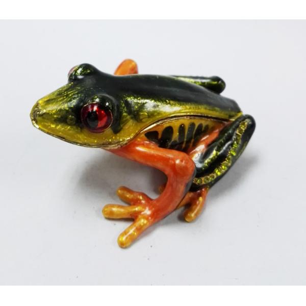 Frog diamond decoration trinket jewelry box petwer metal jewelry box for jewelry