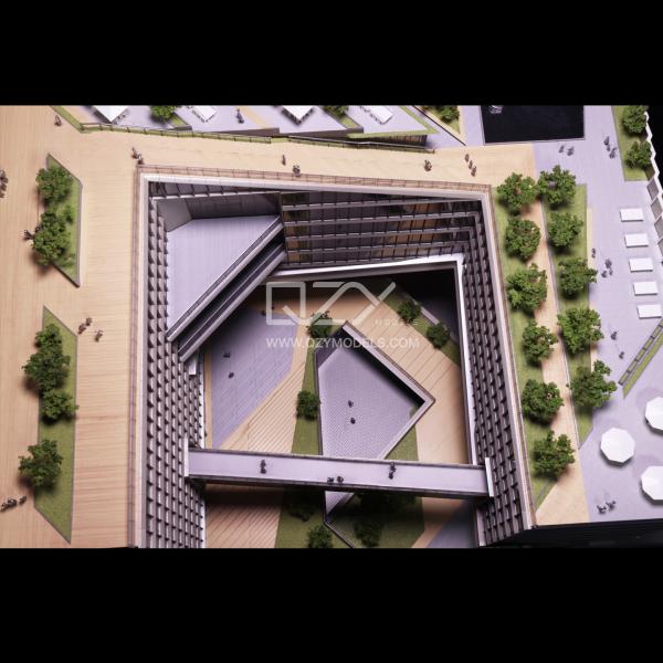 1:150 Scale 3D Print Architectural Model with Conceptual Minimalism Style and Acrylic Material for Display