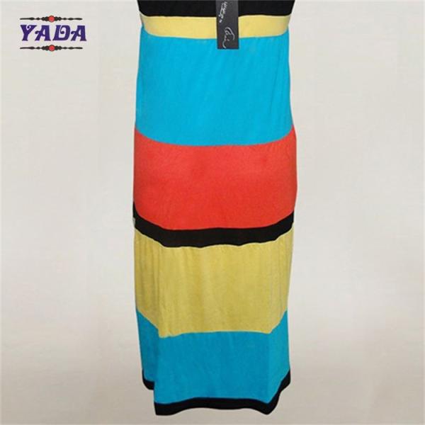 Девушки спагетти ремень обыденная радуга длинная элегантное лето линия юбка напечатана макси цветочное платье для девочек