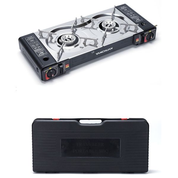 Factory 2 Burner Fish Grill Picnic Gas Cooker Stove Gas Bbq Oven Burner Portable Gas Stove Butane Burner