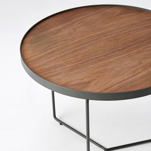 Contemperary Oval Mdf Wood And Metal Coffee Table Set Furniture For Living Room