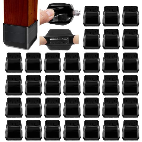 Protectores de piernas de sillas de silicona para suelos Muebles Protectores de piernas con feltro Negro almohadilla para piernas de mesa Marrón