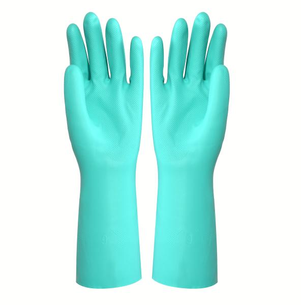 Corte resistente Reisitant de Chenical de nitrilo de los guantes sin forro industriales reutilizables del caucho