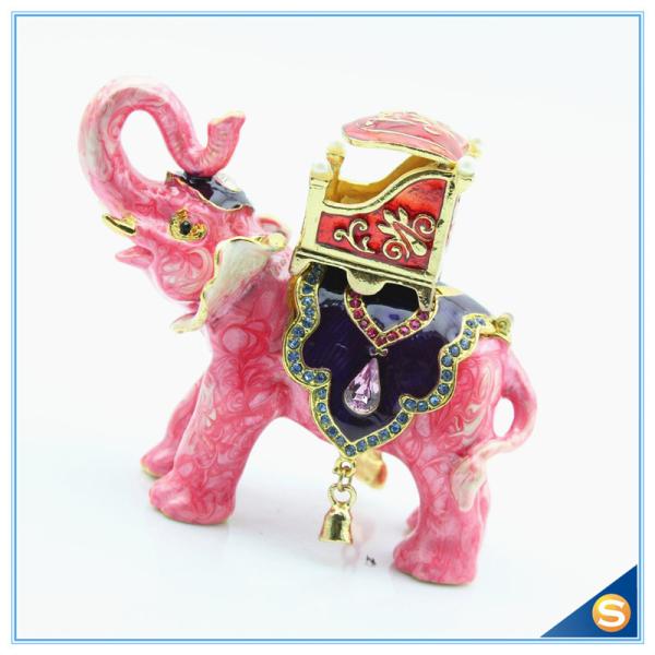 Handmade Elephant With Chair Metal Jewelry Box For Tourism Gifts SCJ814
