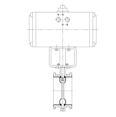 Fluorine Lining Butterfly Valve ANSI Class 150 300 Bisection Two Piece Cast Type