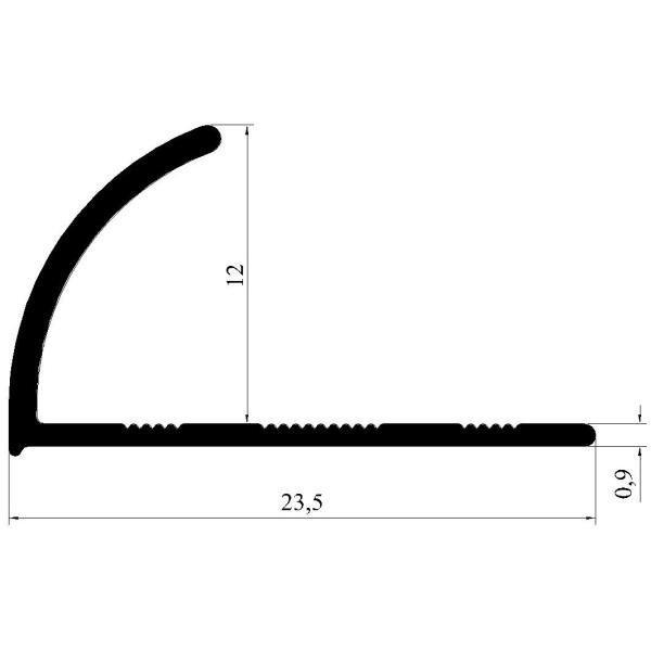 Round Thickness 0.9mm Metal Tile Trims Aluminum Ceramic Tile Corner