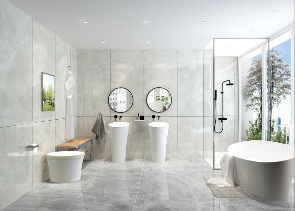 Assoalho modelado do banheiro da porcelana das telhas de assoalho da telha 750x1500 da porcelana da telha do grande formato telha moderna